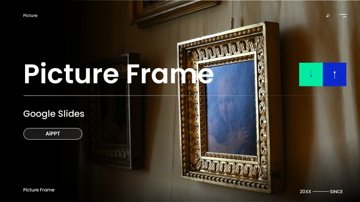Blue Minimalist Picture Frame PowerPoint Template