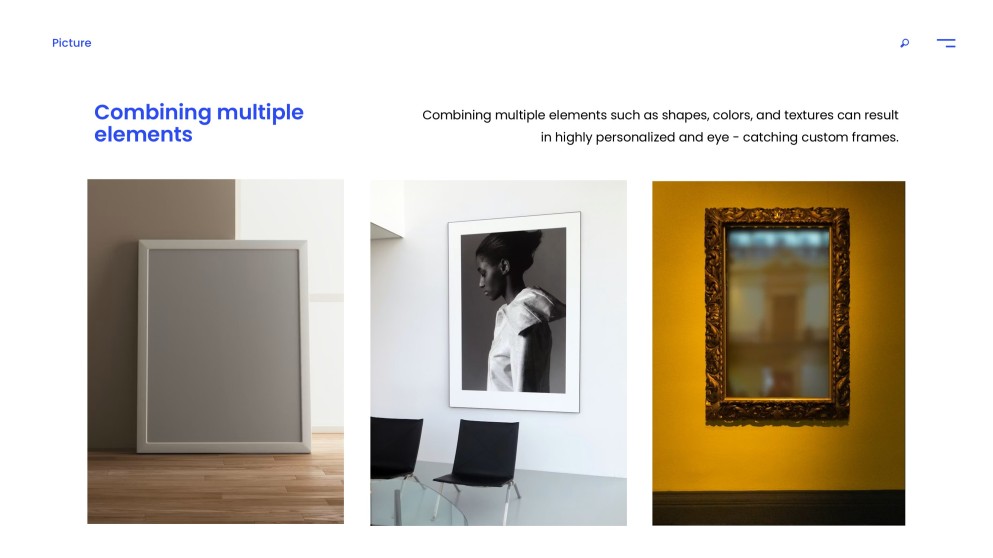 Blue Minimalist Picture Frame PowerPoint Template