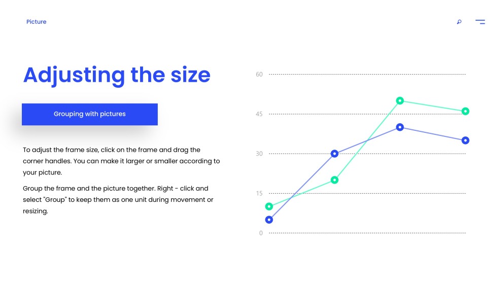 Blue Minimalist Picture Frame PowerPoint Template
