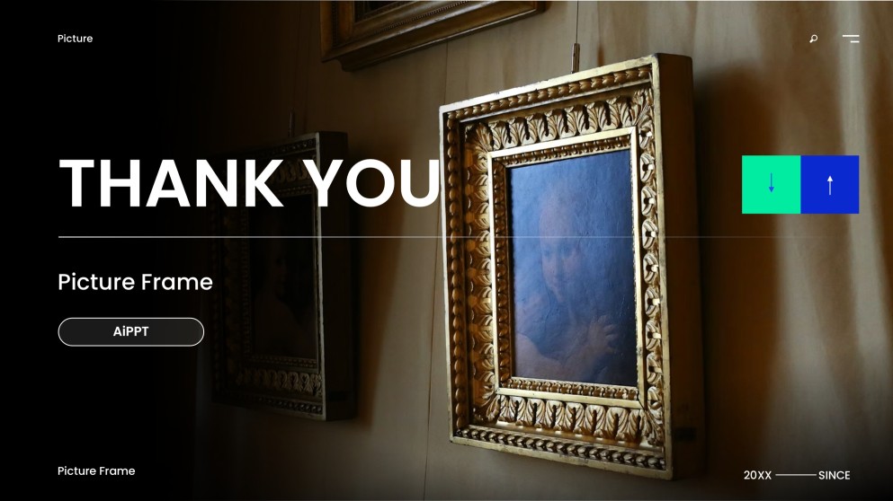 Blue Minimalist Picture Frame PowerPoint Template