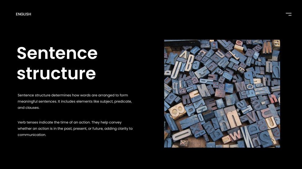 學術基礎英語文法PPT範本（深色背景）