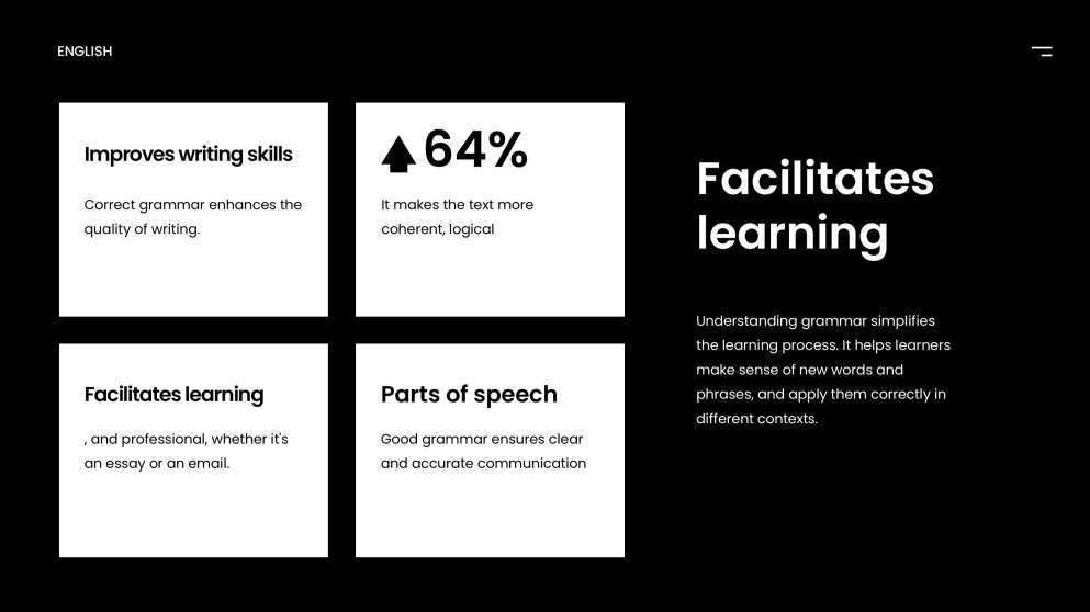 學術基礎英語文法PPT範本（深色背景）