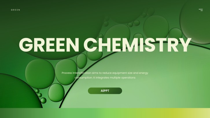 Green Minimalist Green Chemistry PPT Template
