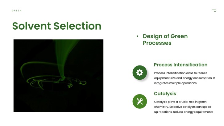 Principles of Green Chemistry PPT slide 2 - Choosing the Safer Solvent