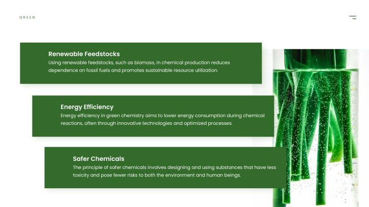Principles of Green Chemistry PPT slide 3 - Material Source Comparison
