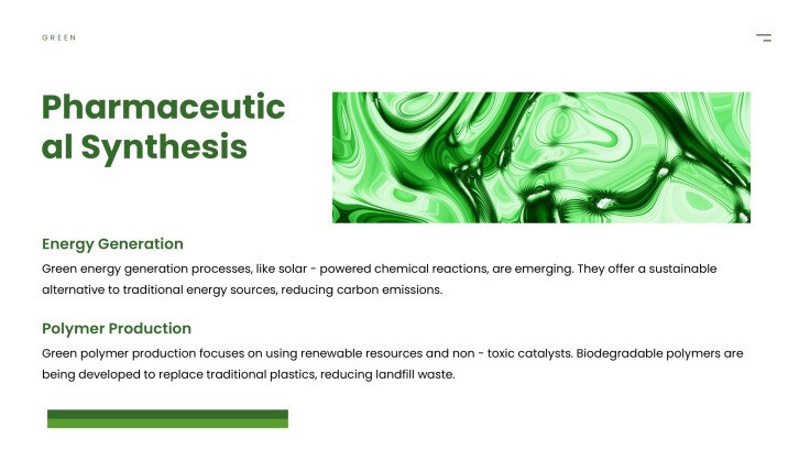 Principles of Green Chemistry PPT slide 7 - Real-World Application