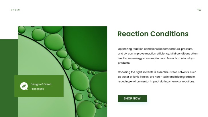 Principles of Green Chemistry PPT slide 6 - Temperature and Timing Controls