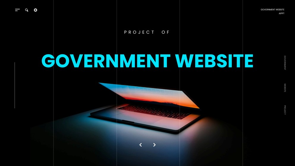 Blue High-Tech Style Goverment Website Template for PPT