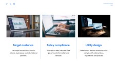 Blue High-Tech Style Goverment Website Template for PPT