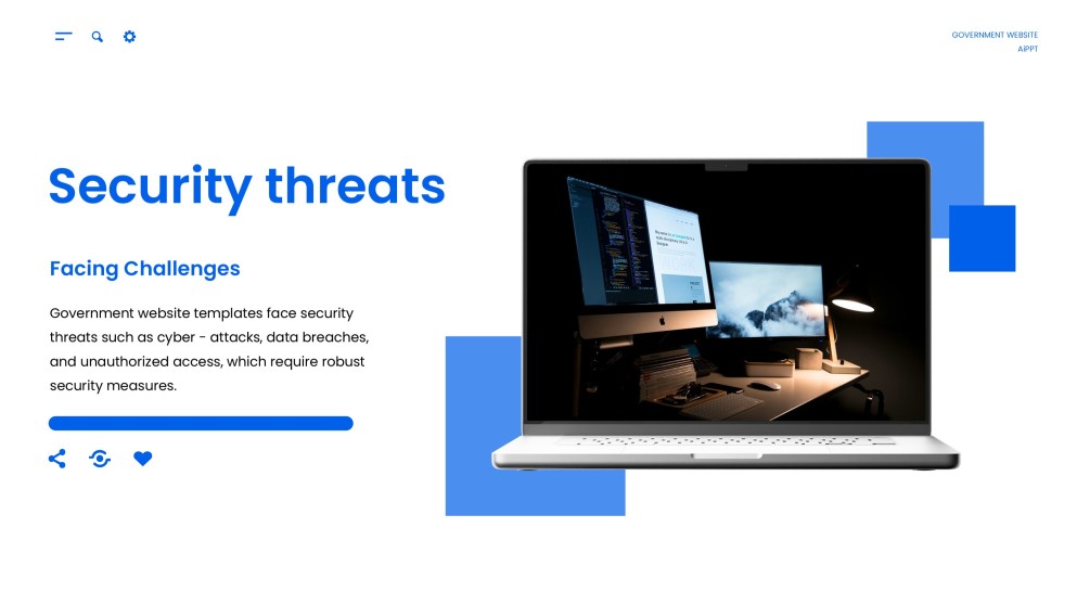 Blue High-Tech Style Goverment Website Template for PPT