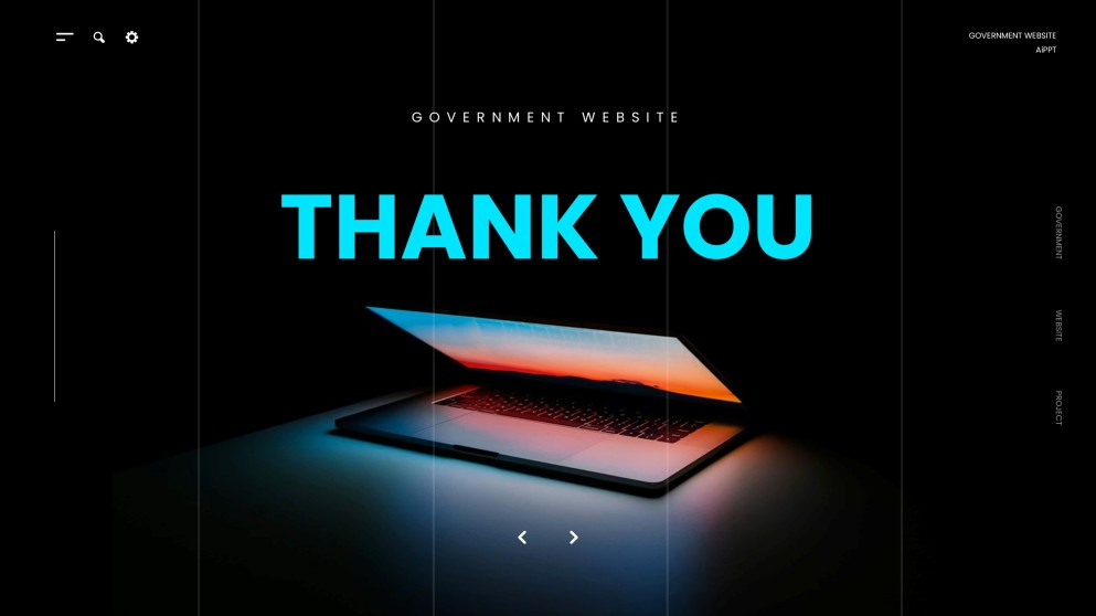 Blue High-Tech Style Goverment Website Template for PPT