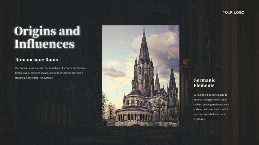 Black Gothic Google Slides Theme in Ornate Victorian Style