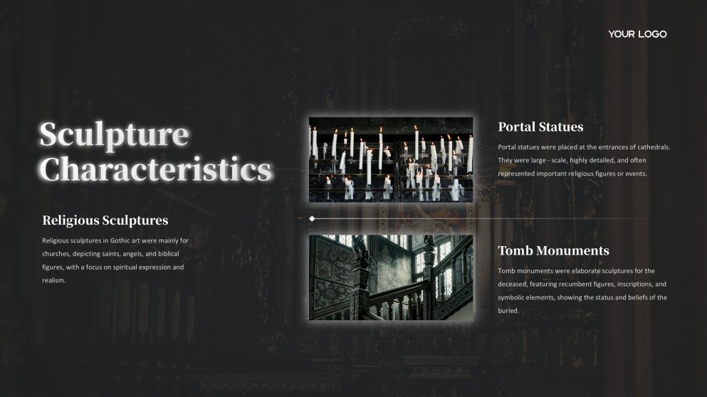 Black Gothic Google Slides Theme in Ornate Victorian Style
