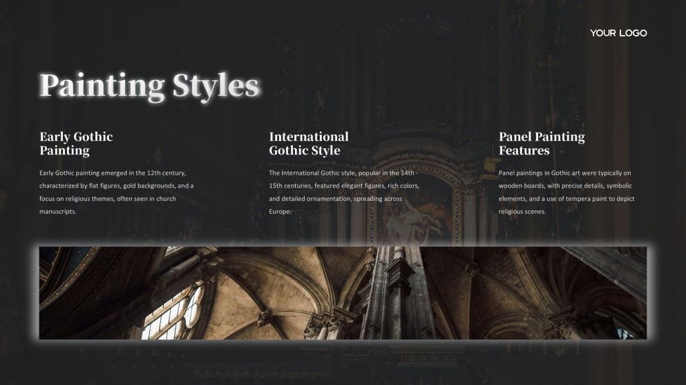Black Gothic Google Slides Theme in Ornate Victorian Style