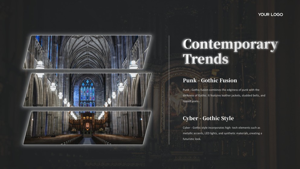 Black Gothic Google Slides Theme in Ornate Victorian Style