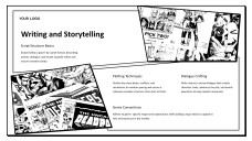 Black and White Animated Comic Book Google Slides Theme
