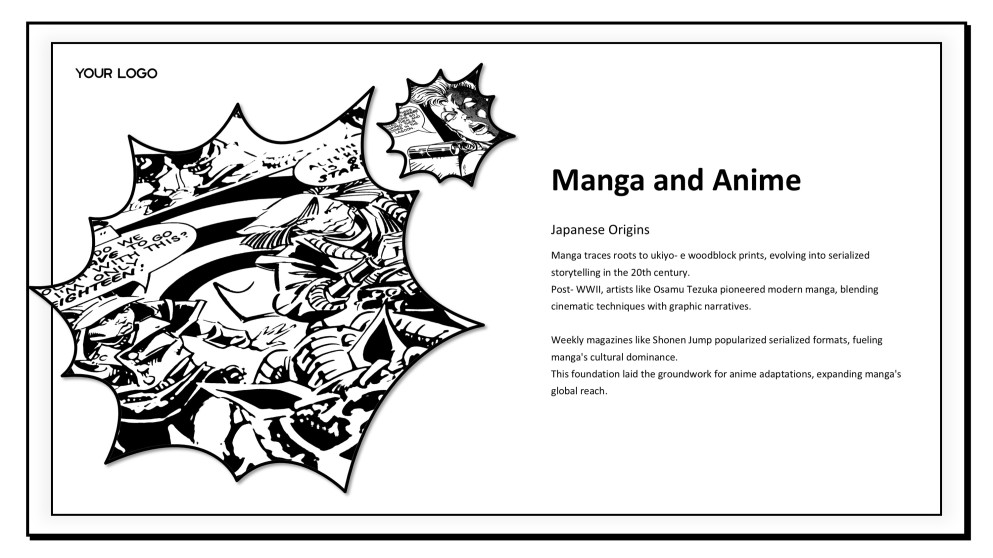 Black and White Animated Comic Book Google Slides Theme