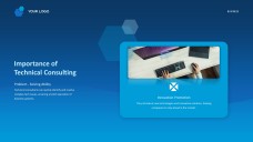 Templat PowerPoint & Tema Google Slides Perundingan Teknologi Gaya Perniagaan Biru