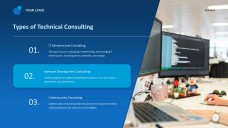 Templat PowerPoint & Tema Google Slides Perundingan Teknologi Gaya Perniagaan Biru