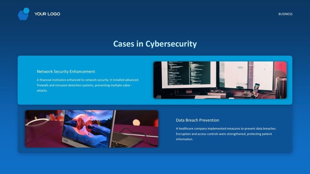 Templat PowerPoint & Tema Google Slides Perundingan Teknologi Gaya Perniagaan Biru