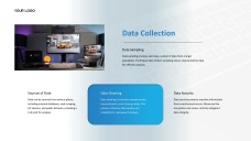 Blue Business Data Science PPT Template with Modern Workspace Photography