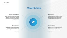 Blue Business Data Science PPT Template with Modern Workspace Photography