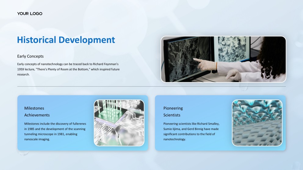 Persembahan PPT Nanoteknologi 3D Berteknologi Tinggi Biru Muda untuk Pelajar dan Guru