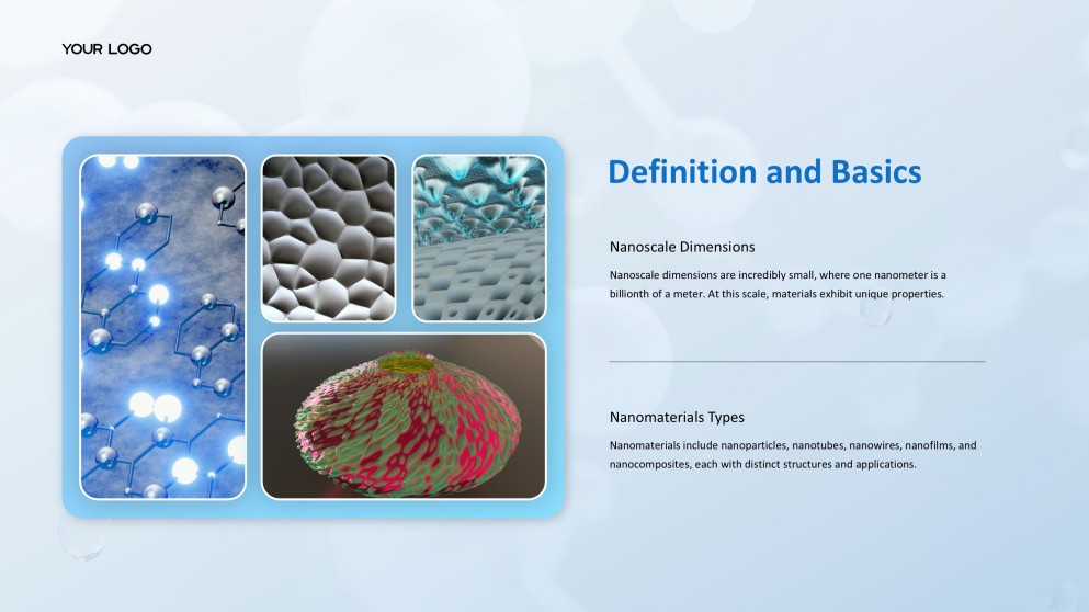 Persembahan PPT Nanoteknologi 3D Berteknologi Tinggi Biru Muda untuk Pelajar dan Guru