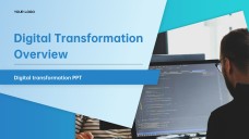 ブルークリーンテックミニマリストデジタルトランスフォーメーションPPTテンプレート