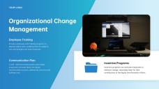 ブルークリーンテックミニマリストデジタルトランスフォーメーションPPTテンプレート