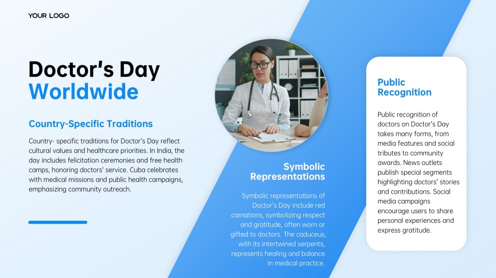 Templat PPT Hari Doktor Biru Muda untuk PPT