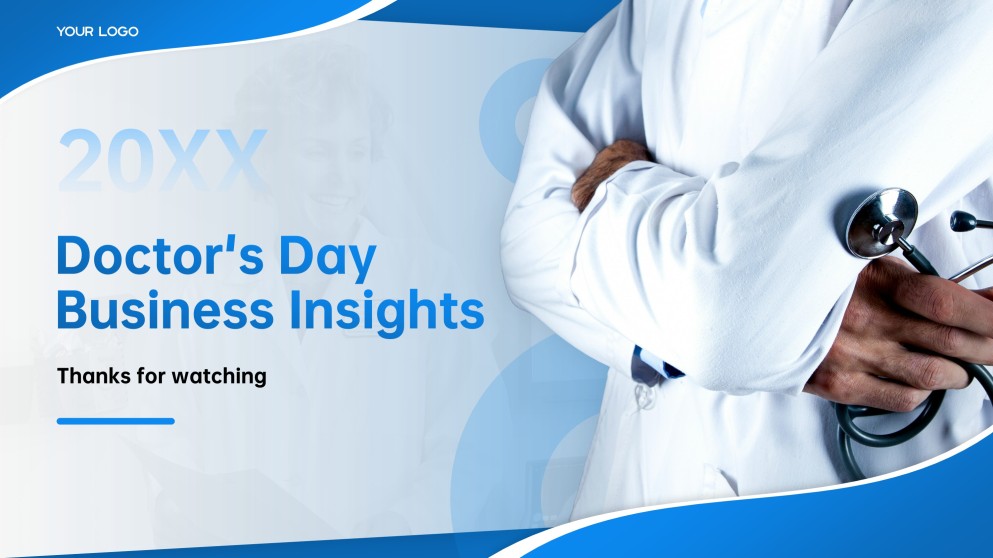 Templat PPT Hari Doktor Biru Muda untuk PPT