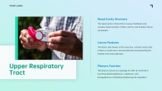 เทมเพลตพาวเวอร์พอยต์ระบบทางเดินหายใจสีน้ำเงิน-เขียวแบบมินิมอล