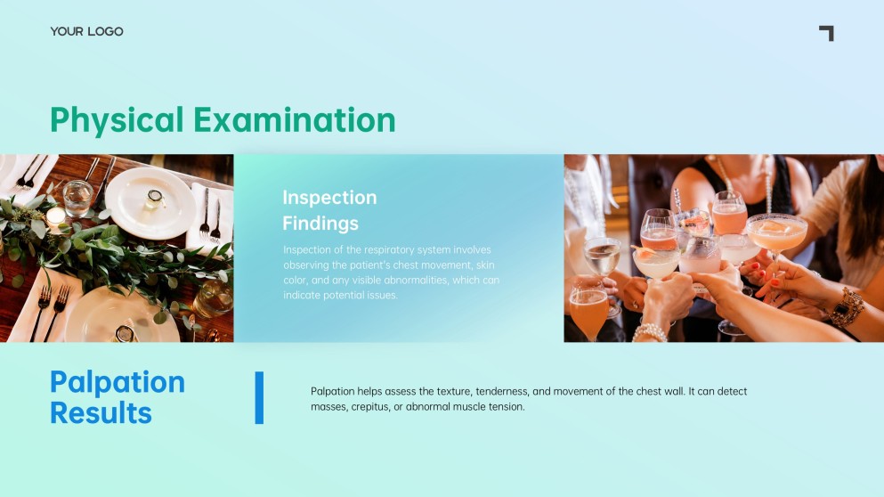 เทมเพลตพาวเวอร์พอยต์ระบบทางเดินหายใจสีน้ำเงิน-เขียวแบบมินิมอล