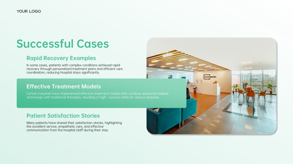 เทมเพลตพาวเวอร์พอยต์การรับและจำหน่ายผู้ป่วยโรงพยาบาลคลินิกสีเขียวอ่อน