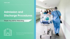 เทมเพลตพาวเวอร์พอยต์การรับและจำหน่ายผู้ป่วยโรงพยาบาลคลินิกสีเขียวอ่อน