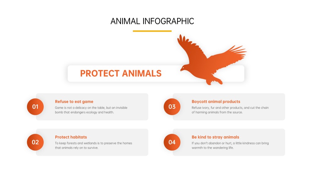 Orange and Yellow Animal Infographics in Silhouette Style