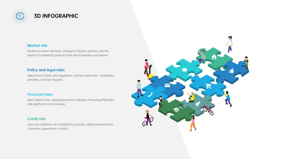 Blue and Green Creative 3D infographics