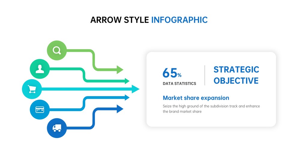 Infográficos Blue Arrow para PowerPoint e Google Slides