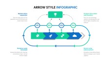Infográficos Blue Arrow para PowerPoint e Google Slides