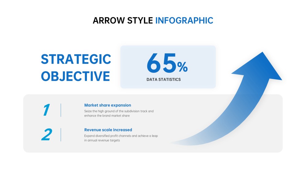 Infográficos Blue Arrow para PowerPoint e Google Slides