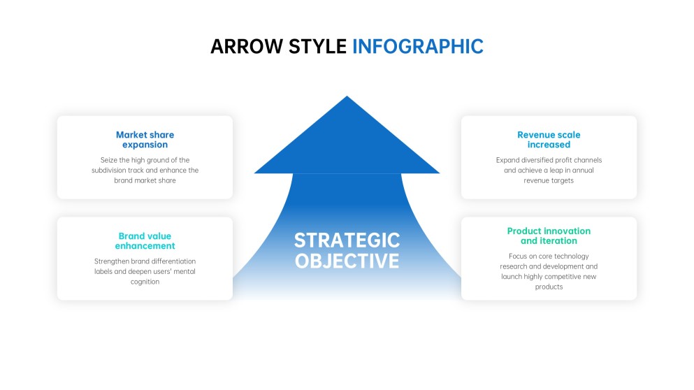 Infográficos Blue Arrow para PowerPoint e Google Slides