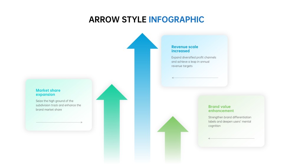 Infográficos Blue Arrow para PowerPoint e Google Slides