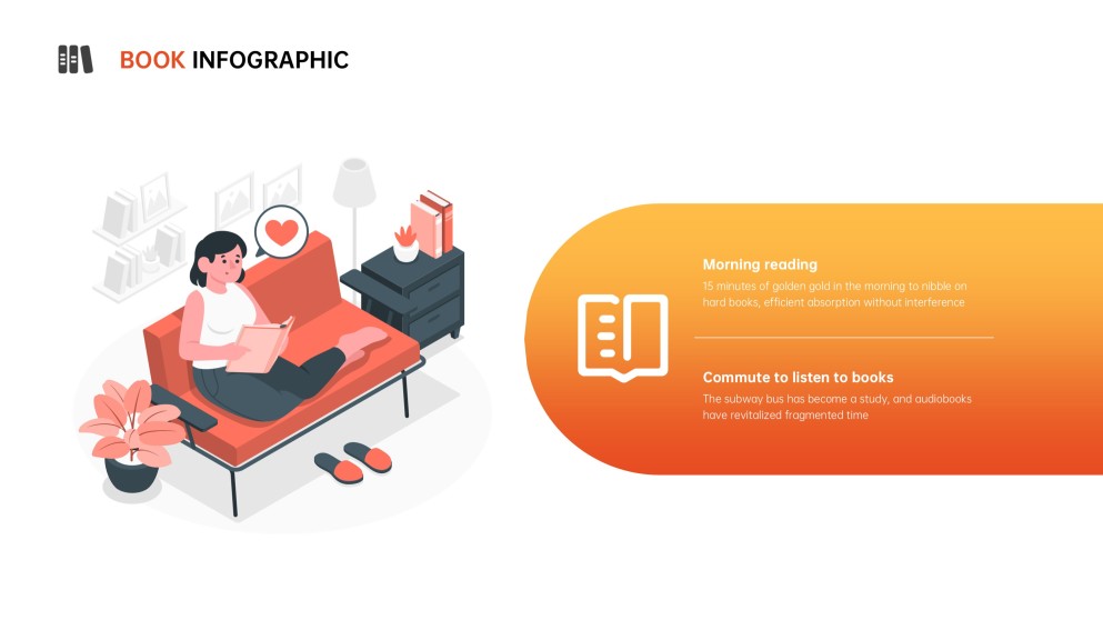 Orange Cute Book Infographic Templates