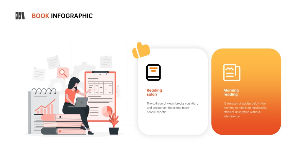 Orange Cute Book Infographic Templates