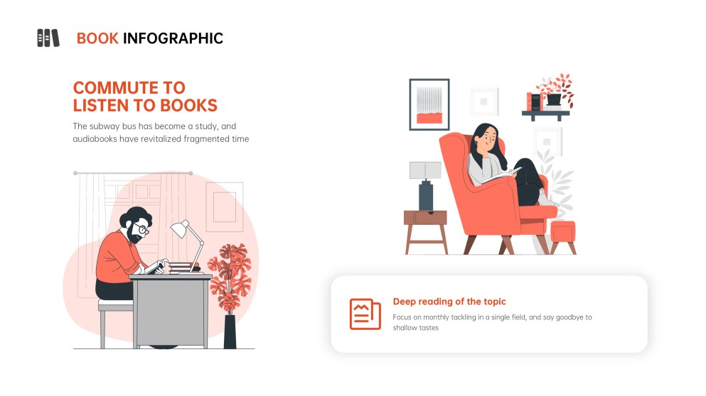 Orange Cute Book Infographic Templates