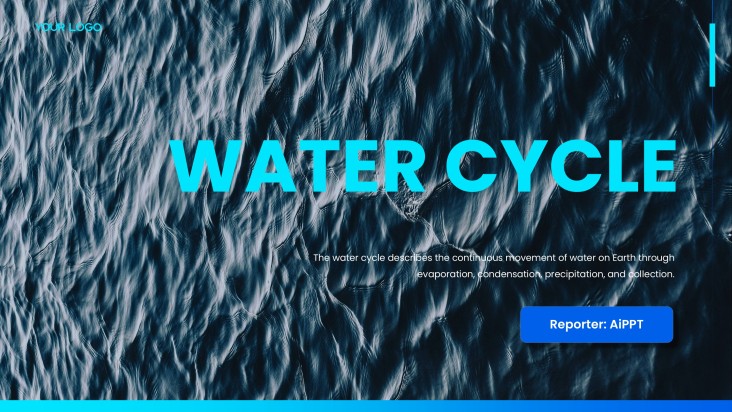 Blue Minimalist Water Cycle Presentation Template
