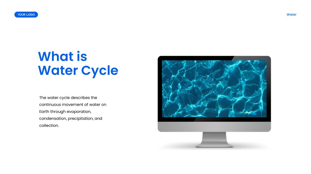 Blue Minimalist Water Cycle Presentation Template