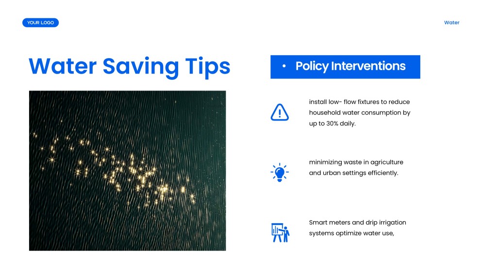 Blue Minimalist Water Cycle Presentation Template