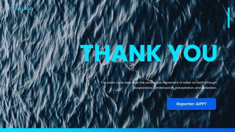 Blue Minimalist Water Cycle Presentation Template